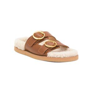 ODISSI Tan Leather Yuki Cozy Footbed Sandals
